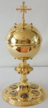 Antique solid silver gilt Ciborium